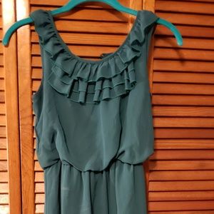 Teal Sleeveless Mid Dress